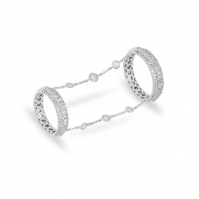 White Gold Diamond Double Knuckle Ring White Gold Diamond Double Knuckle Ring